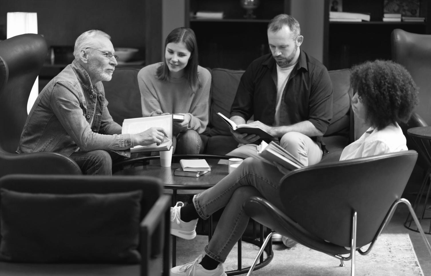 Strategic planning session with business documents and charts